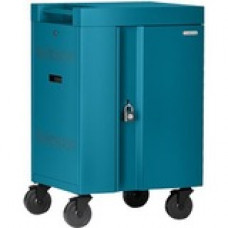 Bretford CUBE Cart Mini Charging Cart - 4 Casters - 5" Caster Size - Steel - 24" Width x 21" Depth x 37.5" Height - Pacific Blue - For 24 Devices TVCM24PAC-PA
