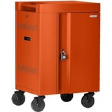 Bretford CUBE Cart Mini Charging Cart - 4 Casters - 5" Caster Size - Steel - 24" Width x 21" Depth x 37.5" Height - Tangerine - For 24 Devices TVCM24PAC-TAG