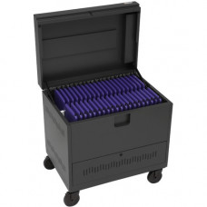 Bretford CUBE Toploader Cart - 4 Casters - 5" Caster Size - Steel - 34" Width x 23" Depth x 33" Height - Black Pumice - For 40 Devices - TAA Compliance TVTL40PAC-BP