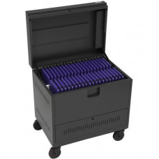 Bretford CUBE Toploader Cart - 4 Casters - 5" Caster Size - Steel - 34" Width x 23" Depth x 33" Height - Champagne - For 40 Devices - TAA Compliance TVTL40PAC-CH