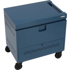 Bretford CUBE Toploader Mini - 4 Casters - 5" Caster Size - Steel - 22" Width x 22.7" Depth x 33" Height - Pacific Blue - For 24 Devices - TAA Compliance TVTLM24PAC-PA