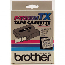 Brother 24mm (1") Black on Clear Laminated Tape (15m/50') (1/Pkg) - TAA Compliance TX-1511