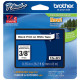 Brother 9mm (3/8") Black on White Laminated Tape (8m/26.2') (1/Pkg) - TAA Compliance TZE221