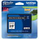 Brother 9mm (3/8") White on Black Laminated Tape (8m/26.2') (1/Pkg) - TAA Compliance TZE325