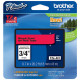 Brother 18mm (3/4") Black on Red Laminated Tape (8m/26.2') (1/Pkg) - TAA Compliance TZE441
