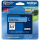 Brother 18mm (3/4") Black on Blue Laminated Tape (8m/26.2') (1/Pkg) - TAA Compliance TZE541