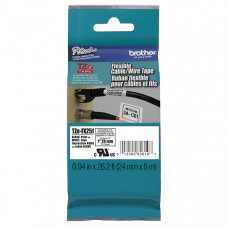 Brother 24mm (1") Black on White Flexible ID Super Adhesive Industrial Tape (8m/26.2') (1/Pkg) - TAA Compliance TZEFX251
