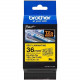 Brother Self-Laminating Tape - 1.42" - Rectangle - Black On Yellow TZESL661