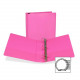 Samsill Fashion Color Round Ring Presentation View Binders - 2" Binder Capacity - Letter - 8 1/2" x 11" Sheet Size - 450 Sheet Capacity - Round Ring Fastener(s) - 2 Internal Pocket(s) - Vinyl, Chipboard - Hot Pink - Recycled - 2 / Pack - TA