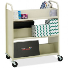 Bretford V336 Double-Sided Book Truck - 6 Shelf - 4 Casters - 4" Caster Size - Steel - 36" Width x 18" Depth x 44" Height - Putty Beige - GREENGUARD, TAA Compliance V336