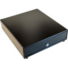 Apg Cash Drawer Vasario 1313 Cash Drawer: VB320-BL1313-B26 - 5 Bill x 8 Coin - Single Media Slot, Painted Front - Black - Printer Driven - 3.9" H x 13.1" W x 13.1" D - TAA Compliance VB320-BL1313-B26