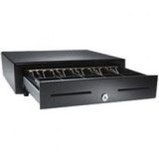 Apg Cash Drawer Vasario Series Cash Drawer - 5 Bill - 5 Coin - 2 Media Slot - Stainless Steel, Plastic - Black - 4.3" Height x 18.8" Width x 15.2" Depth - TAA Compliance VB320-BL1915