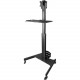 Startech.Com Mobile Standing Workstation with Monitor Mount, CPU/PC Holder, Height Adjustable Desktop Computer Cart, Standing Workstation - Standing mobile workstation cart supports 17lb VESA monitor (tilt/rotate) - Secure adjustable height w/ latch - Pos