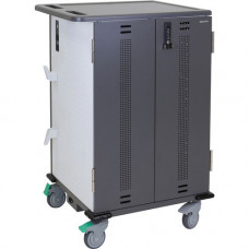 Ergotron YES36 Adjusta Charging Cart & Mobile Makerspace - 60 lb Capacity - 4 Casters - 4" Caster Size - 25" Width x 28.8" Depth x 41.5" Height - Gray, White - For 36 Devices YES36-CHR-1