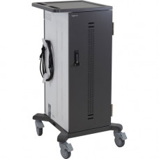 Ergotron YES40 Charging Cart for Tablets - 4 Shelf - Push/Pull Handle - 112 lb Capacity - 4 Casters - 4" Caster Size - Steel - 24.5" Width x 23.8" Depth x 46" Height - White, Gray - For 40 Devices YES40-TAB-1