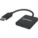 Manhattan DisplayPort to 2-Port HDMI Splitter Hub with MST - 3840 &#195;ÃÂÃÂ 2160 - DisplayPort - HDMI Out - USB - Plastic 152716
