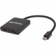 Manhattan Mini DisplayPort to 2-Port HDMI Splitter Hub with MST - 3840 &#195;ÃÂÃÂ 2160 - DisplayPort - HDMI Out - USB - Plastic 152723