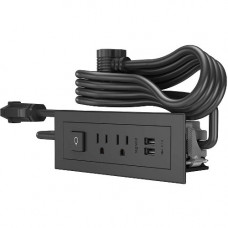 C2g Wiremold Radiant Furniture Power Switching Power Unit- Black - 2 x AC Power, 2 x USB - 3.10 A Current - Surface-mountable - Black 16354