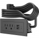 C2g Wiremold Radiant Furniture Power Center 2 Outlet 2 USB, Black, 10 Foot Cord - 2 x AC Power, 2 x USB - 10 ft Cord - 3.10 A Current - Surface-mountable - Black 16363