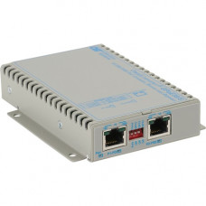 Omnitron Systems OmniExtender Unmanaged 30W Gigabit PoE Extender with Booster Technology - 1 RJ-45 PoE/PD + 1 RJ-45 PoE/PSE, Lifetime Warranty 2000-11