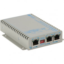 Omnitron Systems OmniExtender Unmanaged 30W Gigabit PoE Extender with Booster Technology - 1 RJ-45 PoE/PD + 2 RJ-45 PoE/PSE, Lifetime Warranty 2000-12