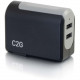 C2g 2-Port USB Wall Charger - AC Power Adapter - 120 V AC, 230 V AC Input - 4.9 V DC/4.80 A, 5.3 V DC, 4.8 V DC Output 20276