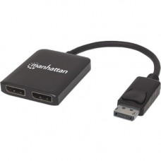 Manhattan DisplayPort to 2-Port DisplayPort Splitter Hub with MST - 3840 &#195;ÃÂÃÂ 2160 - DisplayPort - USB - Plastic 207768