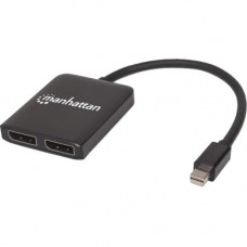 Manhattan Mini DisplayPort to 2-Port DisplayPort Splitter Hub with MST - 3840 &#195;ÃÂÃÂ 2160 - DisplayPort - USB - Plastic 207775