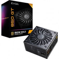 EVGA GT 850W Power Supply - Compact - 120 V AC, 230 V AC Input - 5 V DC @ 20 A, 3.3 V DC @ 20 A, 12 V DC @ 70.8 A, 5 V DC @ 3 A, -12 V DC @ 0.3 A Output - 850 W - 1 +12V Rails - 1 Fan(s) - 90% Efficiency 220-GT-0850-Y1