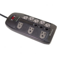 Inland 35002 8-Outlet Surge Suppressor - 8 Receptacle(s) - 1800 VA - 3240 J - 120 V AC Input - Phone/DSL Modem - RoHS Compliance 35002