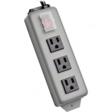 Tripp Lite Waber Power Strip Metal 5-15R 3 Outlet 5-15P 6&#39;&#39; Cord - NEMA 5-15P - 3 NEMA 5-15R - 6ft - TAA Compliance 3SP