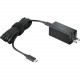 Lenovo 65W USB-C GaN Adapter - 120 V AC, 230 V AC Input - 9 V, 12 V, 15 V, 20 V, 5 V Output - Black 40AWGC65WW