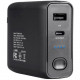 4XEM 5000mAh Power Bank and Wall Charger Combo - For Smartphone, iPhone, Mobile Device, Tablet PC, Headphone, Camera - 5000 mAh - 3 A - 5 V AC Output - 120 V AC, 230 V AC, 5 V DC Input - 2 x - Black 4XCPC5000CHARGE