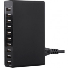 4XEM 50W 10-Port USB Home Charger - 120 V AC, 230 V AC Input - 5 V DC/2.40 A Output - Black 4XPOWER10USB