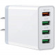 4XEM UC04 4-Port Charger Adapter - 120 V AC, 230 V AC Input - 5 V DC/3.10 A, 9 V DC, 12 V DC Output - White 4XPOWER4USB