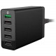 4XEM 5-Port USB Charger - 120 V AC, 230 V AC Input - 5 V DC/8 A Output - Black 4XPOWER5USB