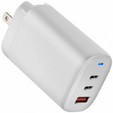 4XEM 65W 2x USB-C and 1x USB-A Charger - 1 Pack - 120 V AC, 230 V AC Input - 3.30 V/3.25 A, 5 V, 9 V, 12 V, 15 V, 20 V Output - White 4XPOWERACC