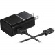 4XEM Samsung Charger and Cable Combo (Black) - 1 Pack - 120 V AC, 230 V AC Input - 5 V DC/2 A Output - Black 4XSAMKITBK