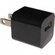 4XEM Black USB Wall Charger - 5 W Output Power - 5 V DC Output Voltage - 1 A Output Current 4XUSB1ACHARGERB