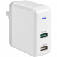 4XEM 30W Dual USB A Wall Charger Fast Charging - 120 V AC, 230 V AC Input - 5 V DC/2.40 A Output 4XUSBAAPWR30W