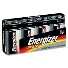 Energizer MAX Alkaline 9 Volt Batteries, 4 Pack - For Multipurpose - 9V - 9 V DC - Alkaline - 4 / Pack 522BP4