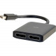 C2g 4K Mini DisplayPort to DisplayPort Monitor Splitter - Dual Monitor Hub - 3840 &#195;ÃÂÃÂ 2160 - DisplayPort 54290