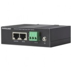 Intellinet Industrial Gigabit High-Power PoE+ Injector, 1 x 30 W Port, IEEE 802.3at/af Power over Ethernet (PoE+/PoE), Metal Housing - 54 V DC Output - 1 x Gigabit Ethernet Input Port(s) - 1 x PoE Output Port(s) - 30 W - Black 561365