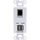 VisionTek 802.3af PoE Splitter with 5 Volt Output | Power Over Ethernet Compatible with 5v USB Devices - Tablets - Raspberry Pi and More (5 Volt 10 Watt - in-Wall Outlet) - 57 V DC Input - 1 Gigabit PoE Input Port(s) - 1 Gigabit Ethernet, 2 USB Output Por
