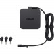 Asus 65W Universal Mini Multi-tip Adapter (4/4.5/5.5 PHI) - 19 V DC/42 A Output - Black 90XB013N-MPW000
