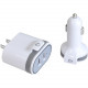 SIIG Fast Charging USB Wall Charger & Car Charger Bundle Pack - White - 120 V AC, 230 V AC, 12 V DC, 24 V DC Input - 5 V DC/3.40 A Output AC-PW1A22-S1