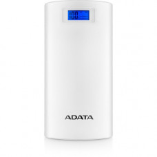 A-Data Technology  Adata P20000D Power Bank - For USB Device, Mobile Device, Smartphone, Tablet PC - Lithium Ion (Li-Ion) - 20000 mAh - 2.10 A - 5 V DC Output - 5 V DC Input - 3 x - White AP20000D-DGT-5V-CWH
