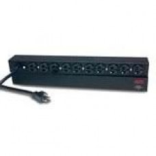 APC Basic Rack-Mount PDU - Power distribution strip (rack-mountable) - AC 120 V - 2.4 kW - input: NEMA 5-20 - output connectors: 10 (NEMA 5-20) - 1U - 19" - 12 ft cord - black - for P/N: SMTL1000RMI2UC, SMX1000C, SMX1500RM2UC, SMX1500RM2UCNC, SMX750C