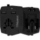 Aluratek Universal Travel Adapter with Built-in 3,000 mAh Battery Charger - For Smartphone, Charger, Gaming Device, Tablet PC, MP3 Player - Lithium Ion (Li-Ion) - 3000 mAh - 2.50 A - 5 V DC Output - 2 x - Black ATCP03F