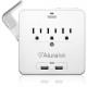 Aluratek Mini Surge Dual USB Charging Station with Holding Trays - 3 x AC Power - 612 J - 120 V AC Input - 5 V Output AUCS07F